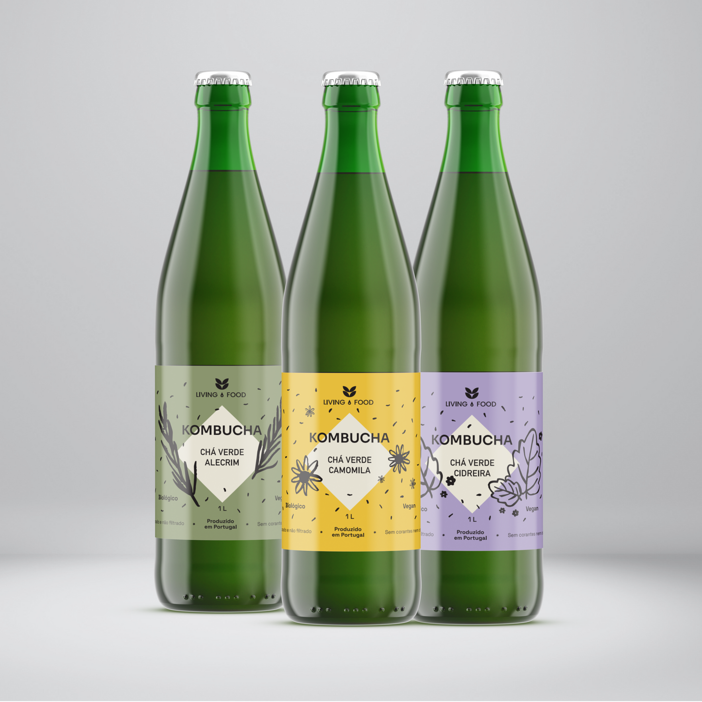 Trio Kombucha 1L - Sabores portugueses